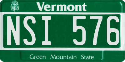VT license plate NSI576
