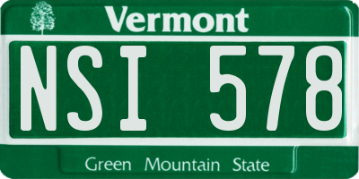 VT license plate NSI578