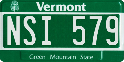 VT license plate NSI579