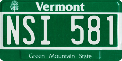 VT license plate NSI581