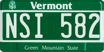 VT license plate NSI582