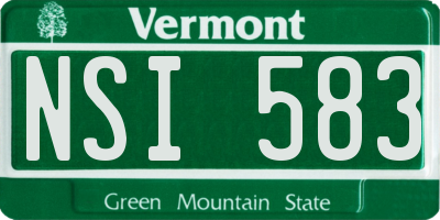 VT license plate NSI583