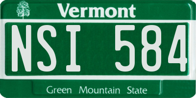 VT license plate NSI584