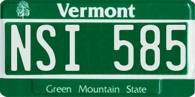 VT license plate NSI585
