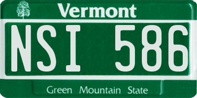 VT license plate NSI586