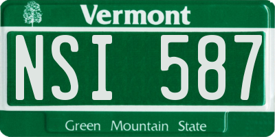 VT license plate NSI587