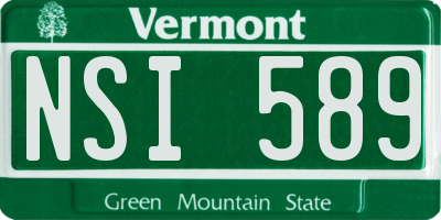 VT license plate NSI589