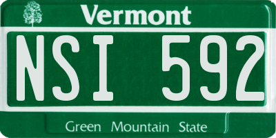 VT license plate NSI592