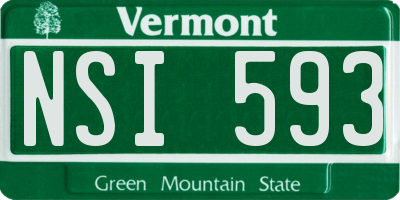 VT license plate NSI593
