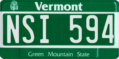 VT license plate NSI594