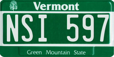 VT license plate NSI597