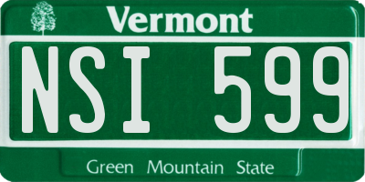 VT license plate NSI599