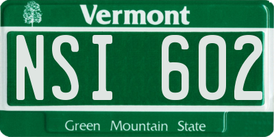 VT license plate NSI602