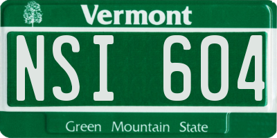 VT license plate NSI604