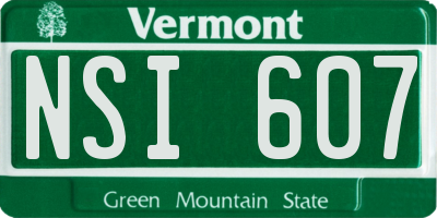 VT license plate NSI607