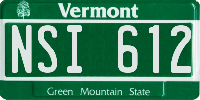 VT license plate NSI612