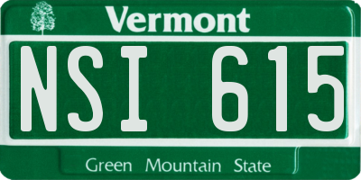 VT license plate NSI615