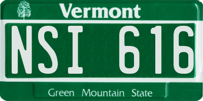 VT license plate NSI616