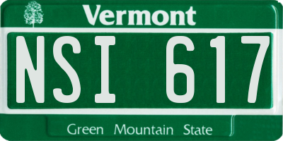 VT license plate NSI617
