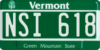 VT license plate NSI618