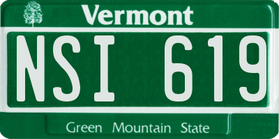VT license plate NSI619