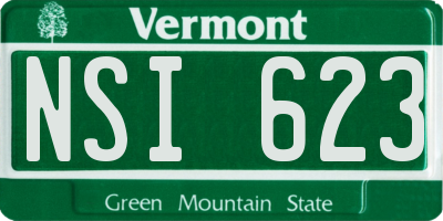 VT license plate NSI623