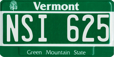 VT license plate NSI625