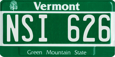 VT license plate NSI626