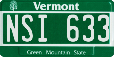 VT license plate NSI633