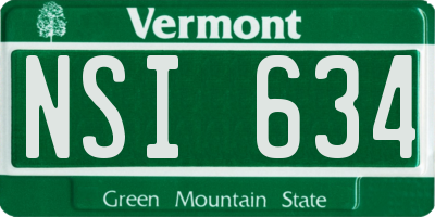 VT license plate NSI634