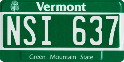 VT license plate NSI637