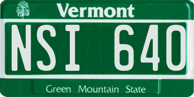 VT license plate NSI640
