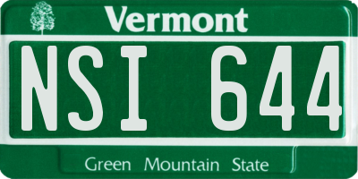 VT license plate NSI644