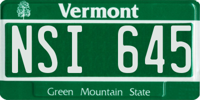 VT license plate NSI645