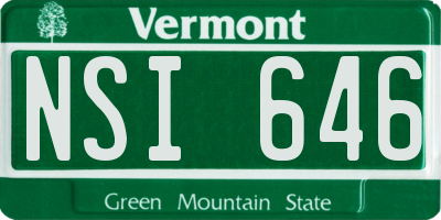VT license plate NSI646