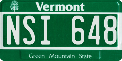 VT license plate NSI648