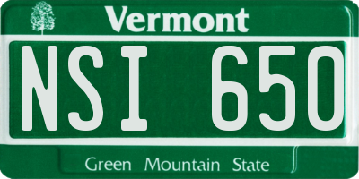 VT license plate NSI650