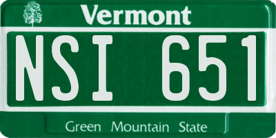 VT license plate NSI651