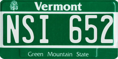 VT license plate NSI652