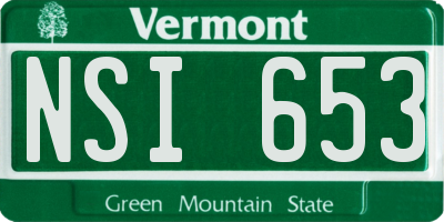 VT license plate NSI653