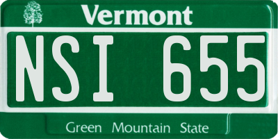 VT license plate NSI655