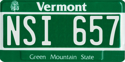VT license plate NSI657