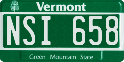 VT license plate NSI658