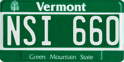 VT license plate NSI660