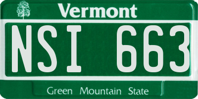 VT license plate NSI663
