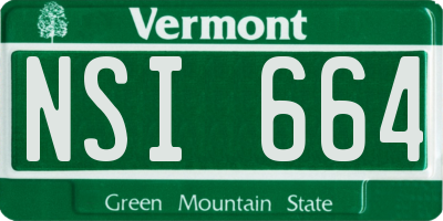 VT license plate NSI664