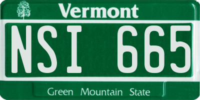 VT license plate NSI665