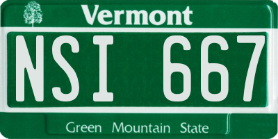 VT license plate NSI667