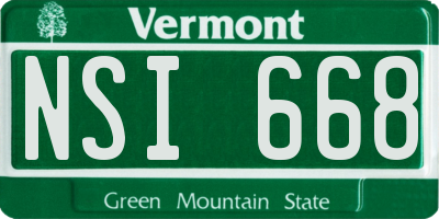 VT license plate NSI668