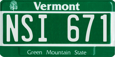 VT license plate NSI671